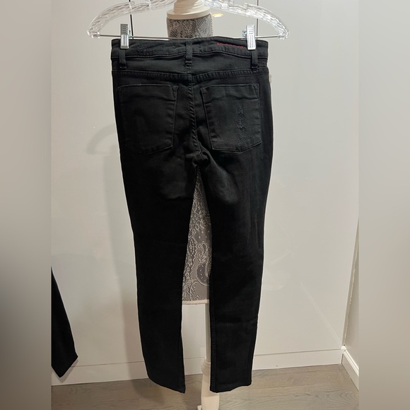 Alice + Olivia Distressed Black Skinny Jeans Women’s Size 25 - Picture 2 of 4